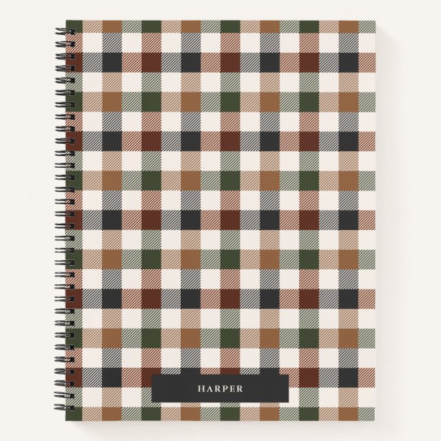 Checkered Plaid Spiral Notebook (Front)
