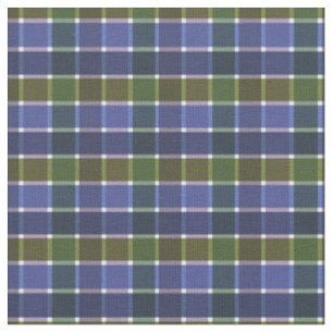 Checkered plaid tartan blue green retro colors vin fabric