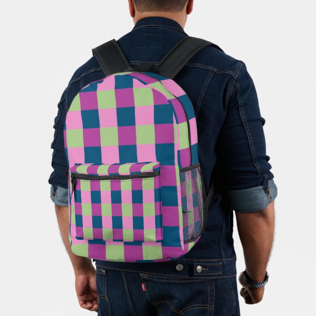 Checkered Printed Backpack (Insitu (Model))