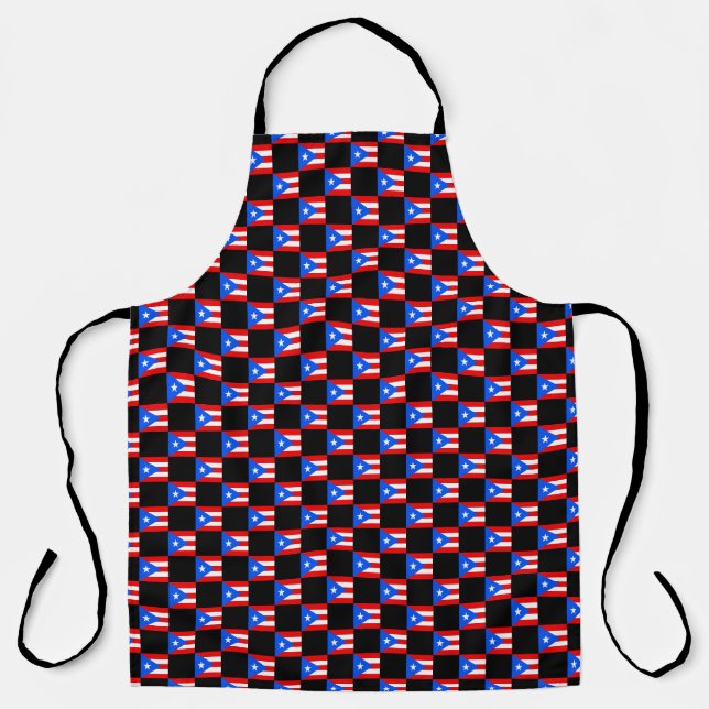 Checkered Puerto Rico Flag Pattern  Apron (Front)