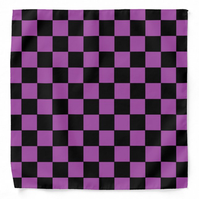 Checkered Purple and Black Bandana (Front)