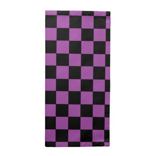 Checkered Purple and Black Cloth Napkin