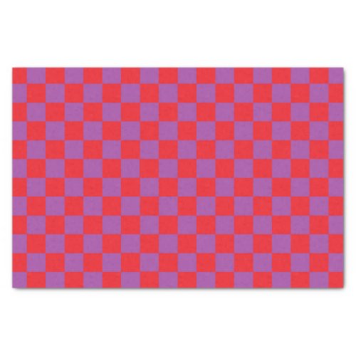 Checkered Purple and Red Tissue Paper