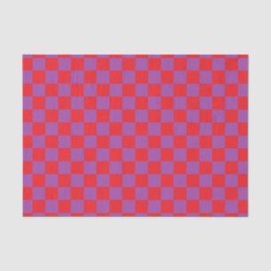Checkered Purple and Red Tissue Paper