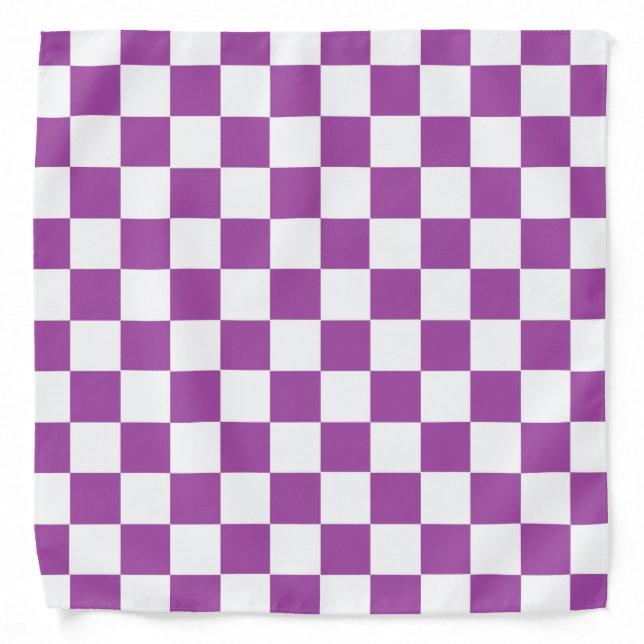 Checkered Purple and White Bandana (Front)