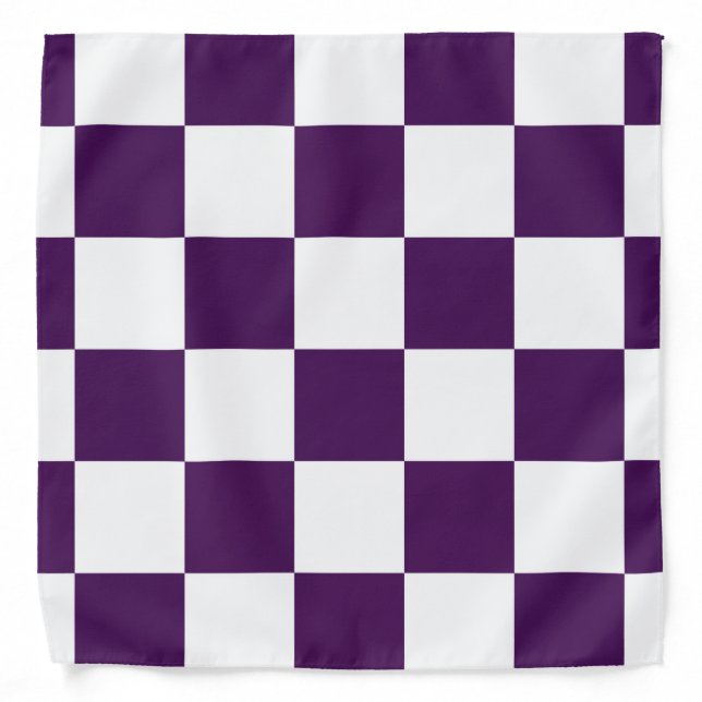 Checkered Purple and White Bandana (Front)