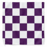 Checkered Purple and White Bandana