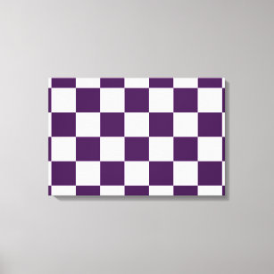Checkered Purple and White Canvas Print