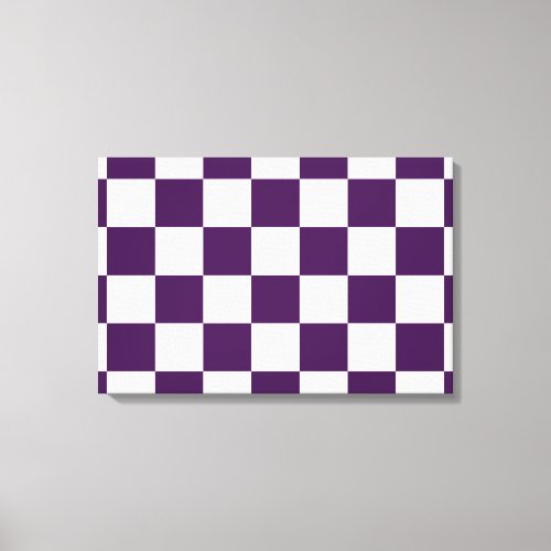 Checkered Purple and White Canvas Print