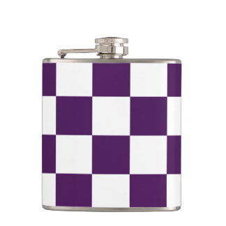 Checkered Purple and White Flask
