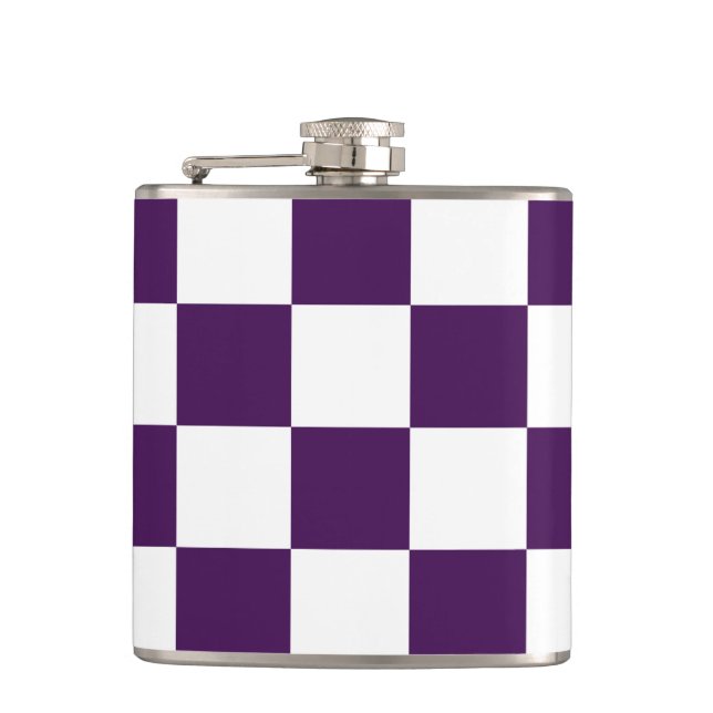 Checkered Purple and White Flask (Front)