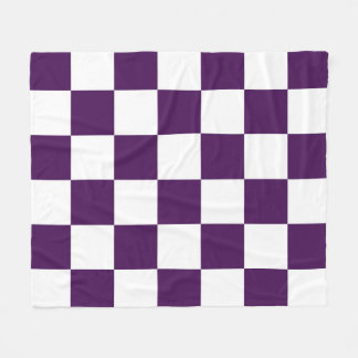 Checkered Purple and White Fleece Blanket