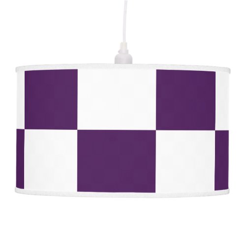 Checkered Purple and White Hanging Lamp