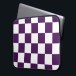 Checkered Purple and White Laptop Sleeve<br><div class="desc">Bold regal purple and white checkered pattern is made of rows of alternating white and dark purple squares. Feel free to customize the product to make it your own. Digitally created 9000 x 6000 pixel image. Copyright ©2014 Claire E. Skinner, All rights reserved. To see this design on other items,...</div>