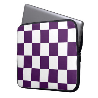 Checkered Purple and White Laptop Sleeve