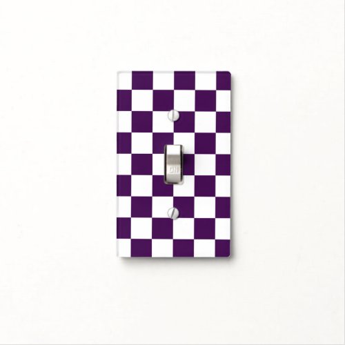Checkered Purple and White Light Switch Cover