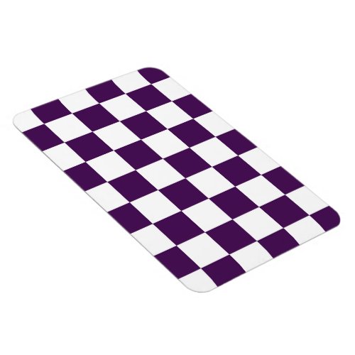 Checkered Purple and White Magnet