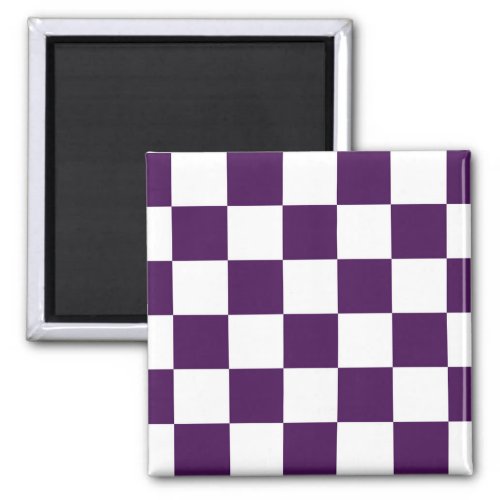 Checkered Purple and White Magnet