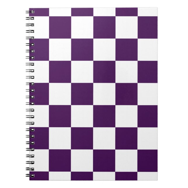 Checkered Purple and White Notebook (Front)