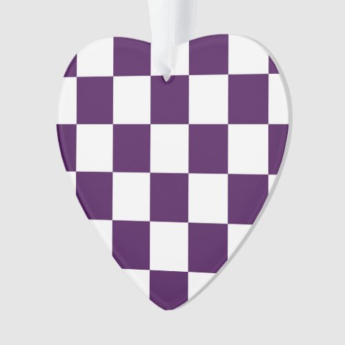 Checkered Purple and White Ornament
