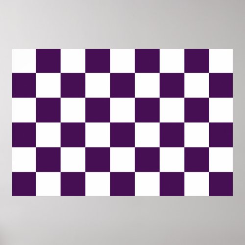 Checkered Purple and White Poster