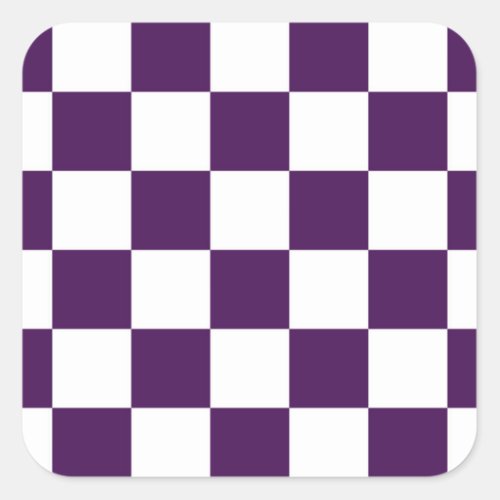 Checkered Purple and White Square Sticker