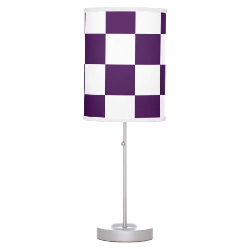 Checkered Purple and White Table Lamp