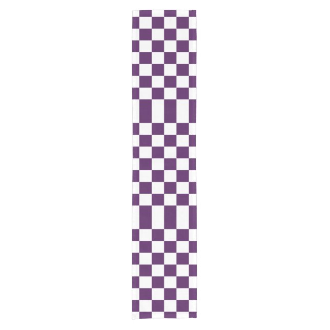 Checkered Purple and White Table Runner (Front)