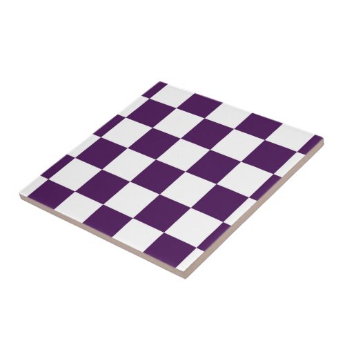 Checkered Purple and White Tile