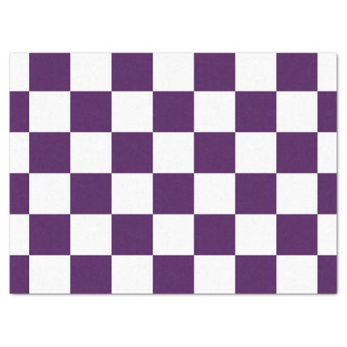 Checkered Purple and White Tissue Paper