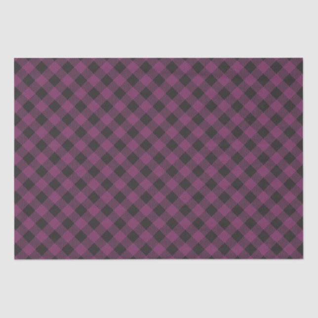 Checkered Purple Buffalo Plaid Tissue Paper (Front)