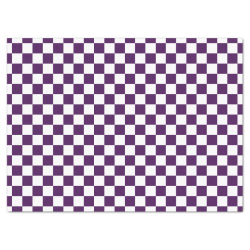 Checkered Purple White Tissue Paper