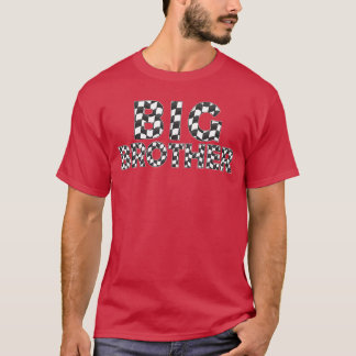 Checkered race Big Brother White Black Checkerboar T-Shirt