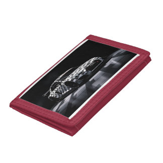 checkered race car mug trifold wallet