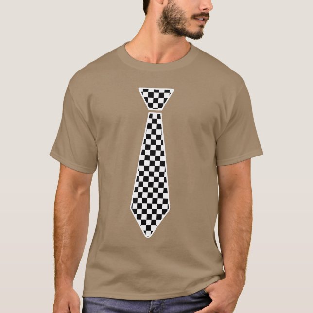 Checkered Race Flag Tie Cute Necktie Funny Boys To T-Shirt (Front)