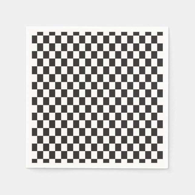 Checkered Race Themed Party  Napkins (Front)