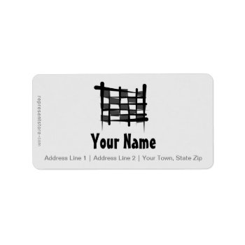 Checkered Racing Brush Flag Label by representshop at Zazzle