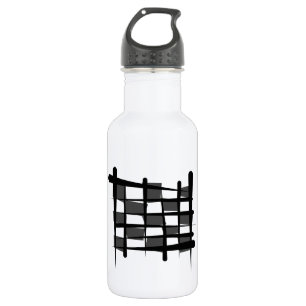 Checkered Racing Brush Flag Stainless Steel Water Bottle