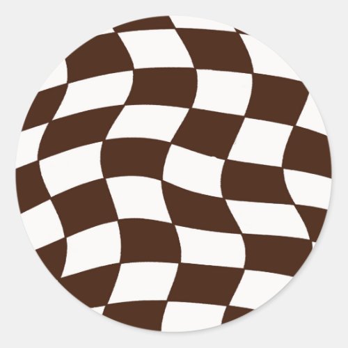 checkered racing fan flag classic round sticker