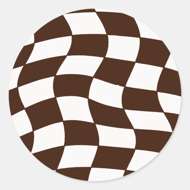 checkered racing fan flag. classic round sticker (Front)