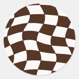 checkered racing fan flag. classic round sticker