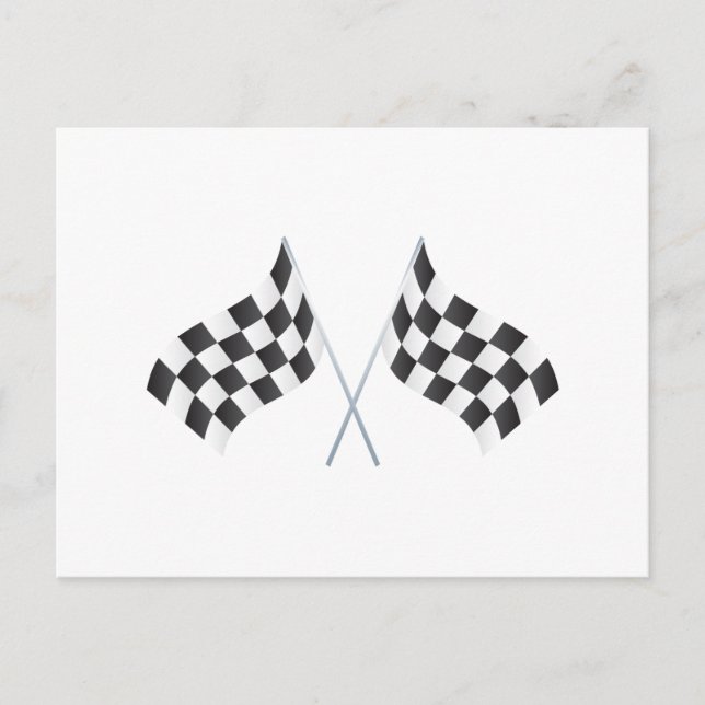 checkered racing flags graphic postcard (Front)