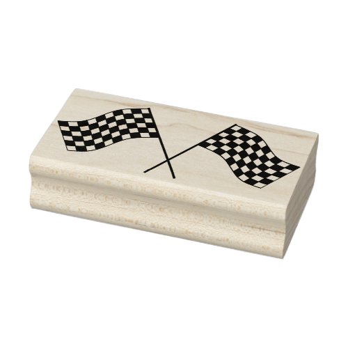 Checkered racing flags   Rubber Stamp