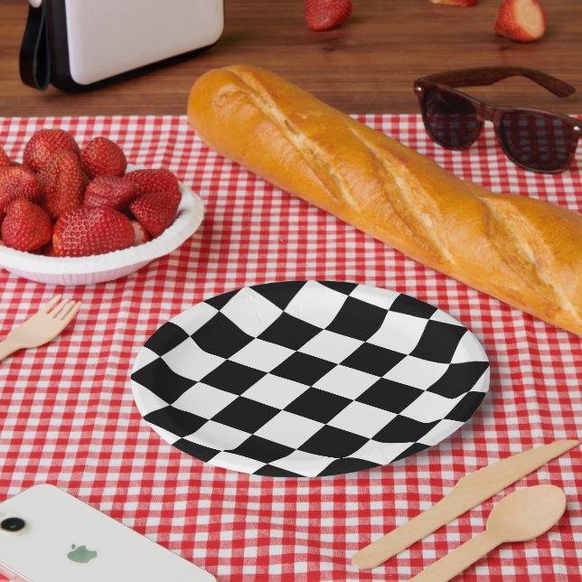 Checkered Racing Insipired Paper Plates (Picnic)