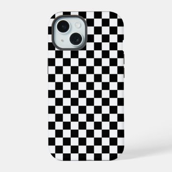 Checkered Racing Pattern Iphone 15 Case by FantasyCases at Zazzle