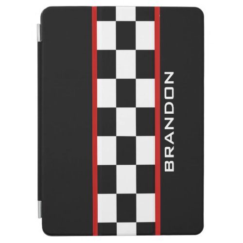 Checkered Racing Stripe Design iPad Cover