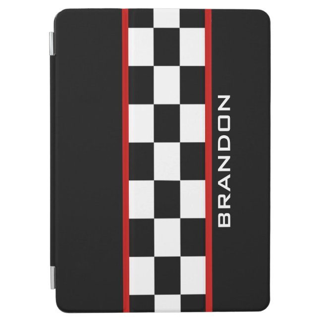 Checkered Racing Stripe Design iPad Cover
