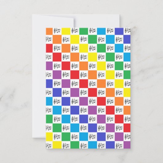 Checkered Rainbow and Musical Notes (Front)