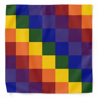 Checkered Rainbow Bandana