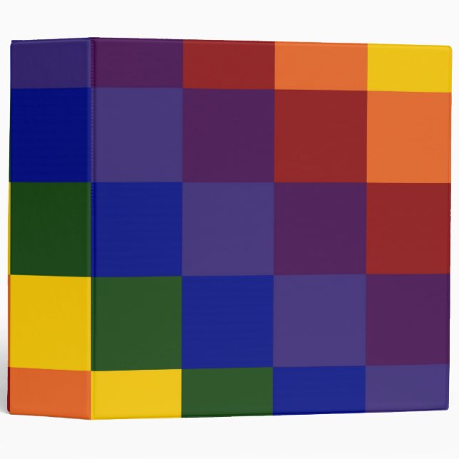 Checkered Rainbow Binder (Front/Spine)